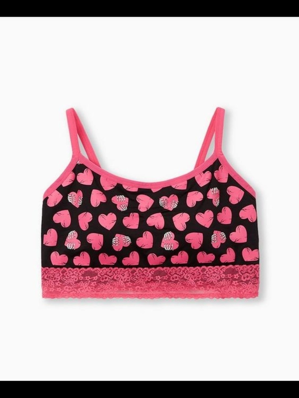 torrid Black & Pink Heart Print Padded Bra